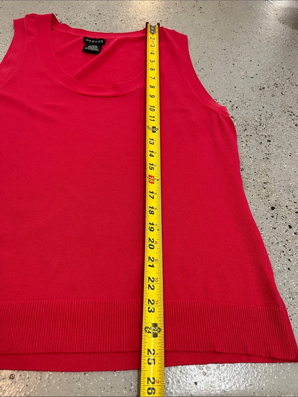 VINTAGE Y2K GEORGE SCOOP NECK KNIT TANK TOP RED SIZE XL 16 TO 18 - Picture 12 of 14